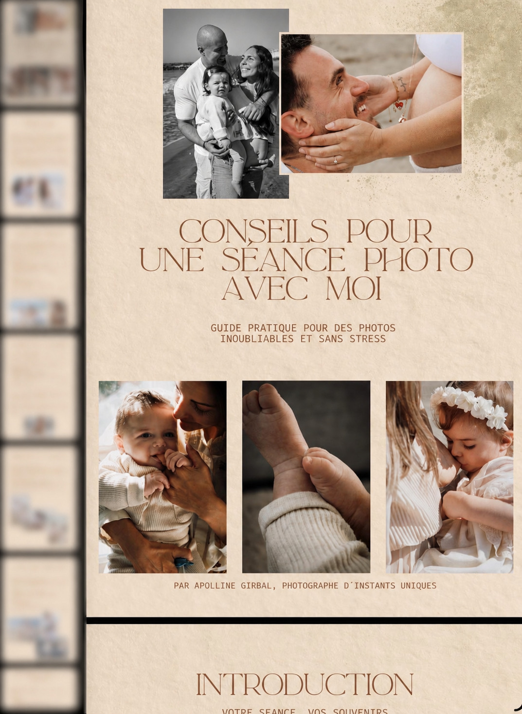 Aperçu du guide de préparation à la séance photo